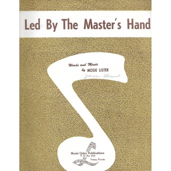 : Mosie Lister Publications Other - Led By the Master’s Hand – Mosie Lister (1954) Vintage Gospel Sheet Music Good+
